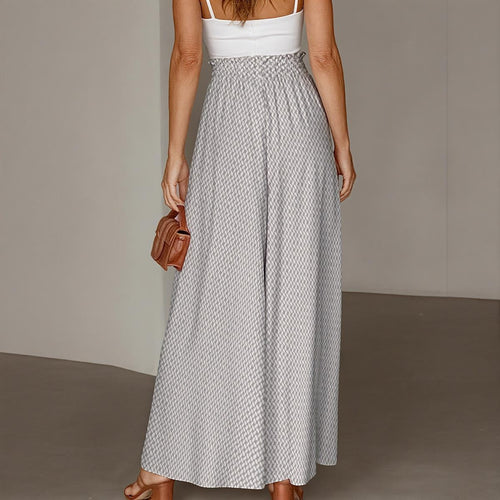 All-Over Print Women's Ruffled Wide-Leg Pants