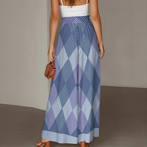 All-Over Print Women's Ruffled Wide-Leg Pants